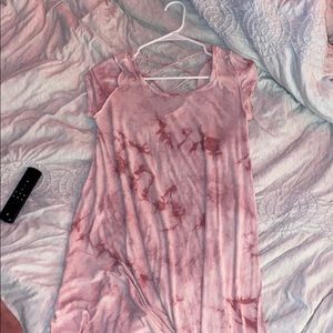 Pink tie dye dress
